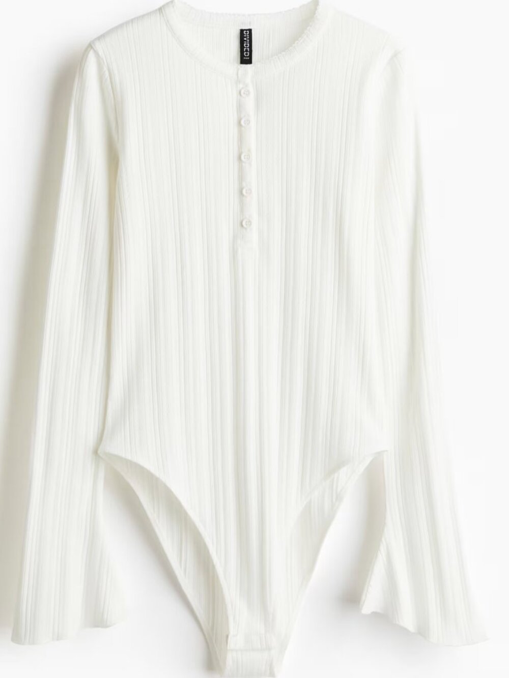 H&M Trumpet-Sleeved Pointelle Bodysuit | NWT
